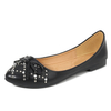 Pointed Toe Pu Leather Black Ladies Slip On Flat Non-Slip Sole Flats Shoes Beach Sandals Flat Shoes Casual Girls Slides Shoes