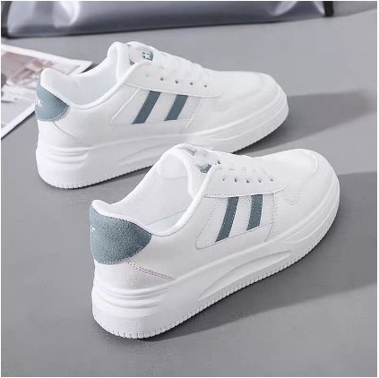 Round Toe Side On Tennis Gym Jogging Sports Casual Shoes Solid Color Lace Up Custom Athletic Walking Platform Sneaker Women