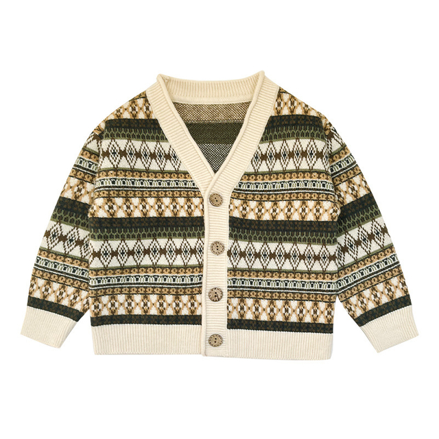 Ribbed Party Dress Casual Girls Baby Sweaters Cardigan Sweater