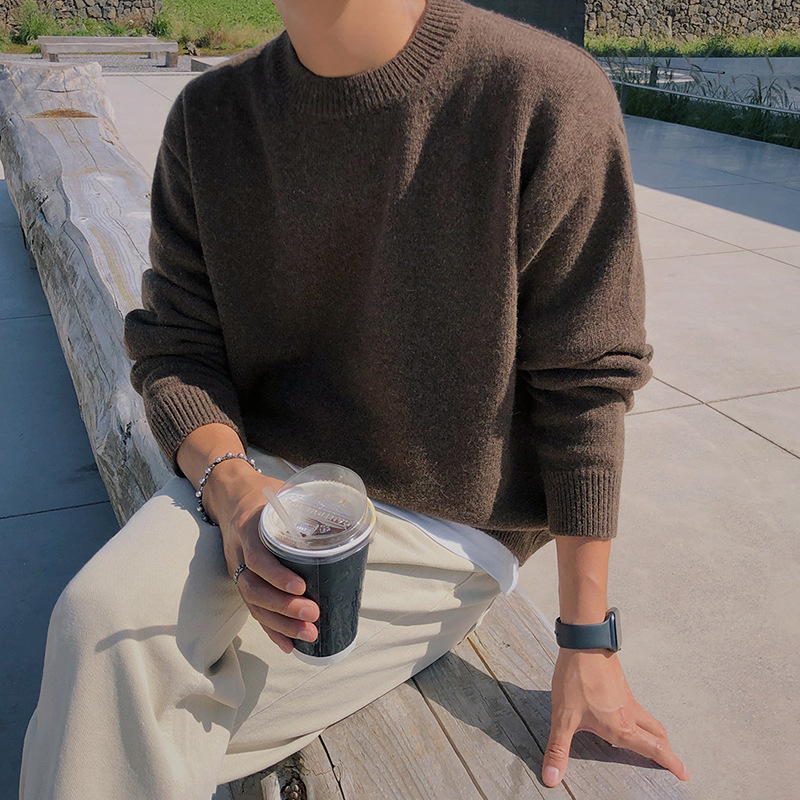OEM & ODM Men Sweaters Cartoon Pullover Knitwear Fashion Knit Sweater Crew Neck Cotton Custom Sweater