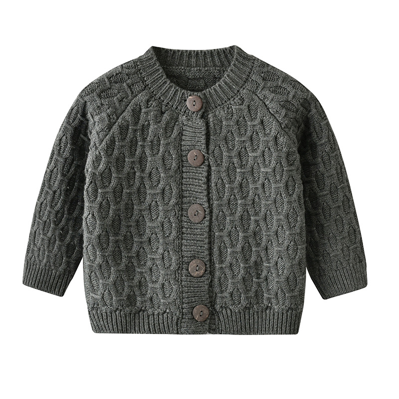Baby Cardigan Long-sleeved Knitted Sweater Toddler Girls Baby Sweater Knitting