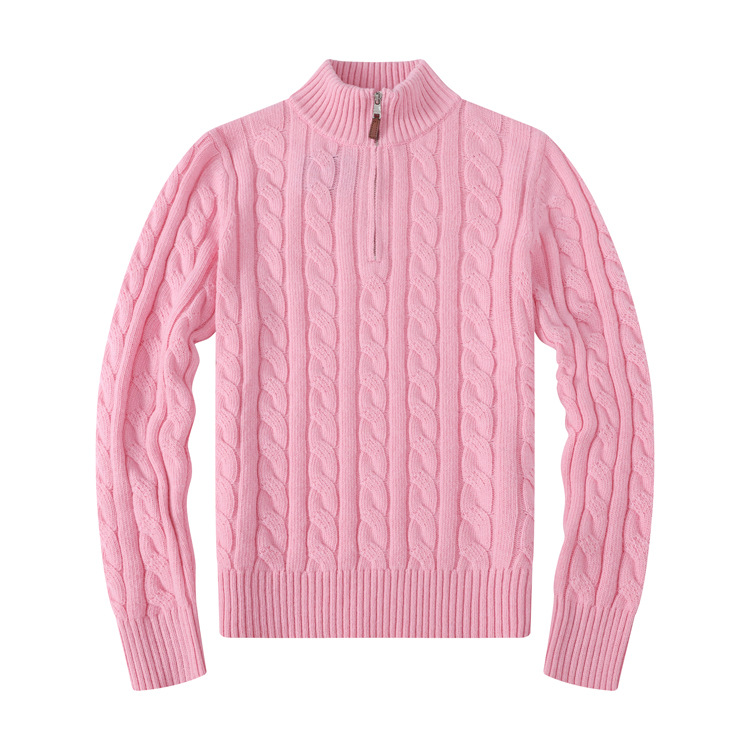 Custom Turtleneck Men Designer Half Zip Up Fleece Pullover Knitted Sweater For Men