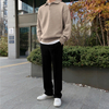 Solid Color Shirt Collar Men's Long Sleeve Casual Knit Pullover Sweatshirt Slim Fit Thermal Winter Fashion Sweater for Men