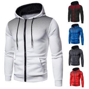  Plain Plus Size Blank Custom Printed Zip Up Gym Fitness Men Hoodies 