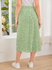Floral Split Mini Skirt Sexy Waist A Swing Bag Hip Skirt Hot Girl Long Skirt