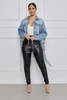Trendy Backless Tassel Short Denim Jacket Hollow Out Jacket Jean Woman Mesh Denim Jacket Girl