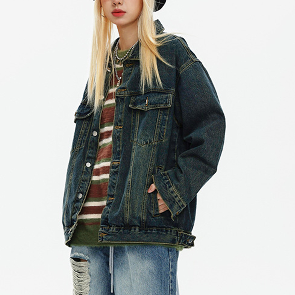 Custom Denim Jacket High Quality Fashionable Oversized Winter Jacket Logo Waterproof Cotton Women
