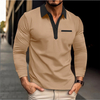 Men Full Sleeve Solid Color Polo Shirt
