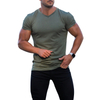 Men's V-Neck Short Sleeve Shorts Casual T-Shirt Suit Slim Male Summer Cross-border Two-piece Set Custom Men Gym Sports Sets