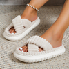 Indoor Outdoor House Thick Sole Cotton Slippers Non-slip Soft Plush Warm Winter Slippers for Women