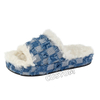 Customized Winter Plush Indoor Home Bedroom Flat Slippers Shoes Designer Slippers For Women