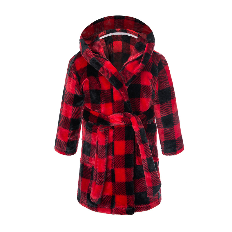 Children's Bathrobes Hooded Flannel Cartoon Printed Home Clothes Children's Sleepwear Pajamas Manufacturer