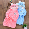 Winter Cartoon Cute Baby-boys Flannel Bathrobe With Hoodies