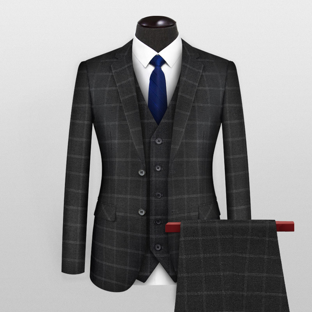 Suit Professional Manufacturer New Plaid Formal Business Wedding 3-piece Men's Formal Wear