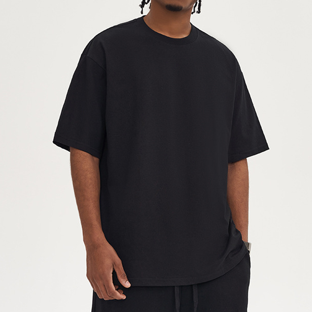 Blanks Oversized T-shirts Unisex Boxy T Shirt Hip Hop T-shirt Solid Heavyweight 100% Cotton 220 GSM Streetwear T Shirt for Men
