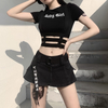 Custom Bing Rhinestone Logo Or Text on Women's Cotton T-shirts 