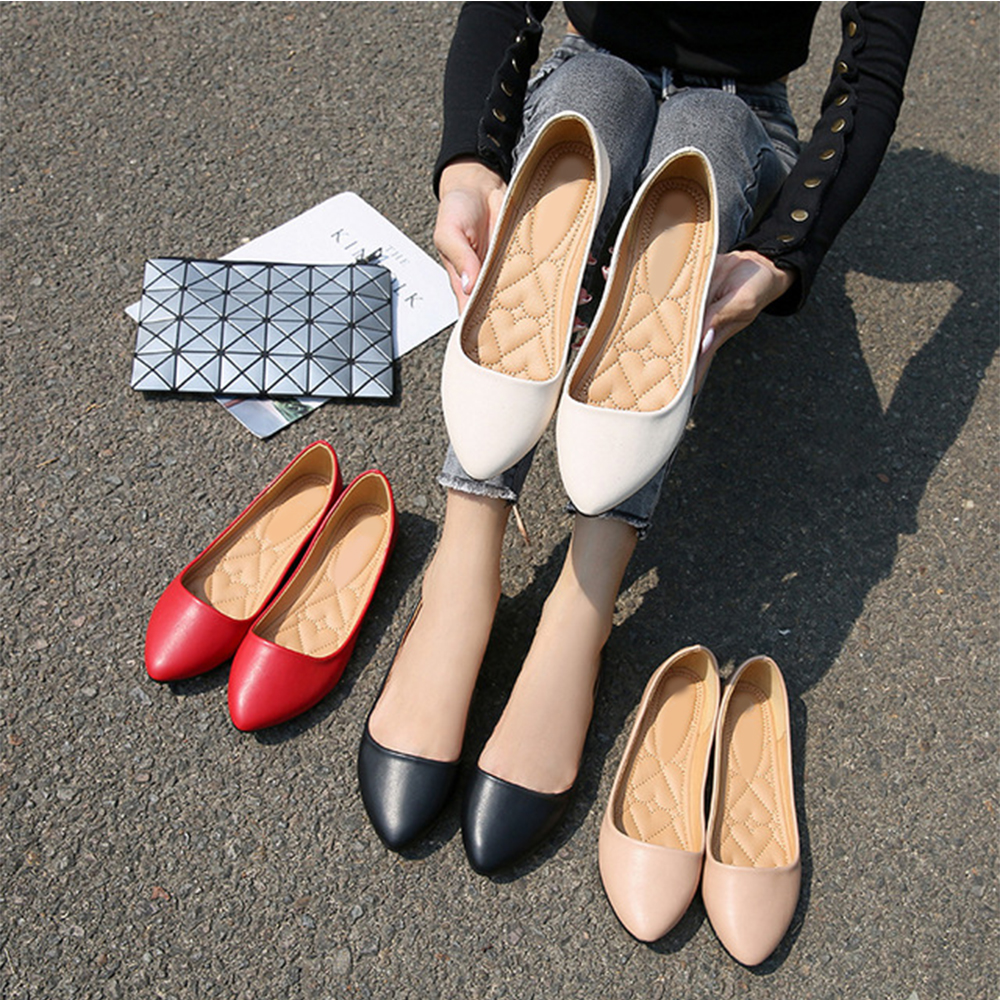 Ladies Office Pu Leather Uniform Shoes with Low Heel Safety Work Shoes Flat Office Shoes for Women Ladyn