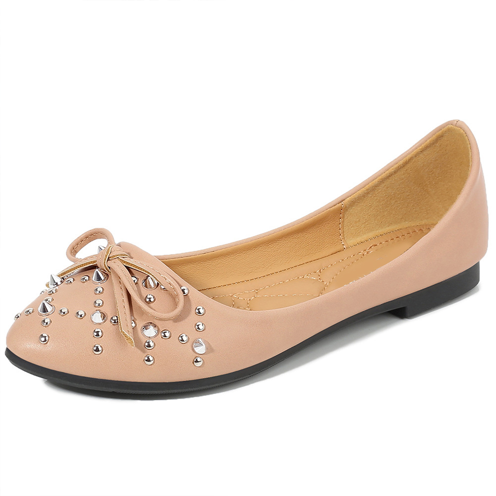 Pointed Toe Pu Leather Black Ladies Slip On Flat Non-Slip Sole Flats Shoes Beach Sandals Flat Shoes Casual Girls Slides Shoes