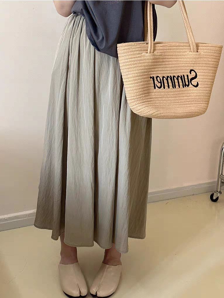 Casual Patchwork Belt Custom Skirt For Women