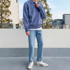 Solid Color Shirt Collar Men's Long Sleeve Casual Knit Pullover Sweatshirt Slim Fit Thermal Winter Fashion Sweater for Men
