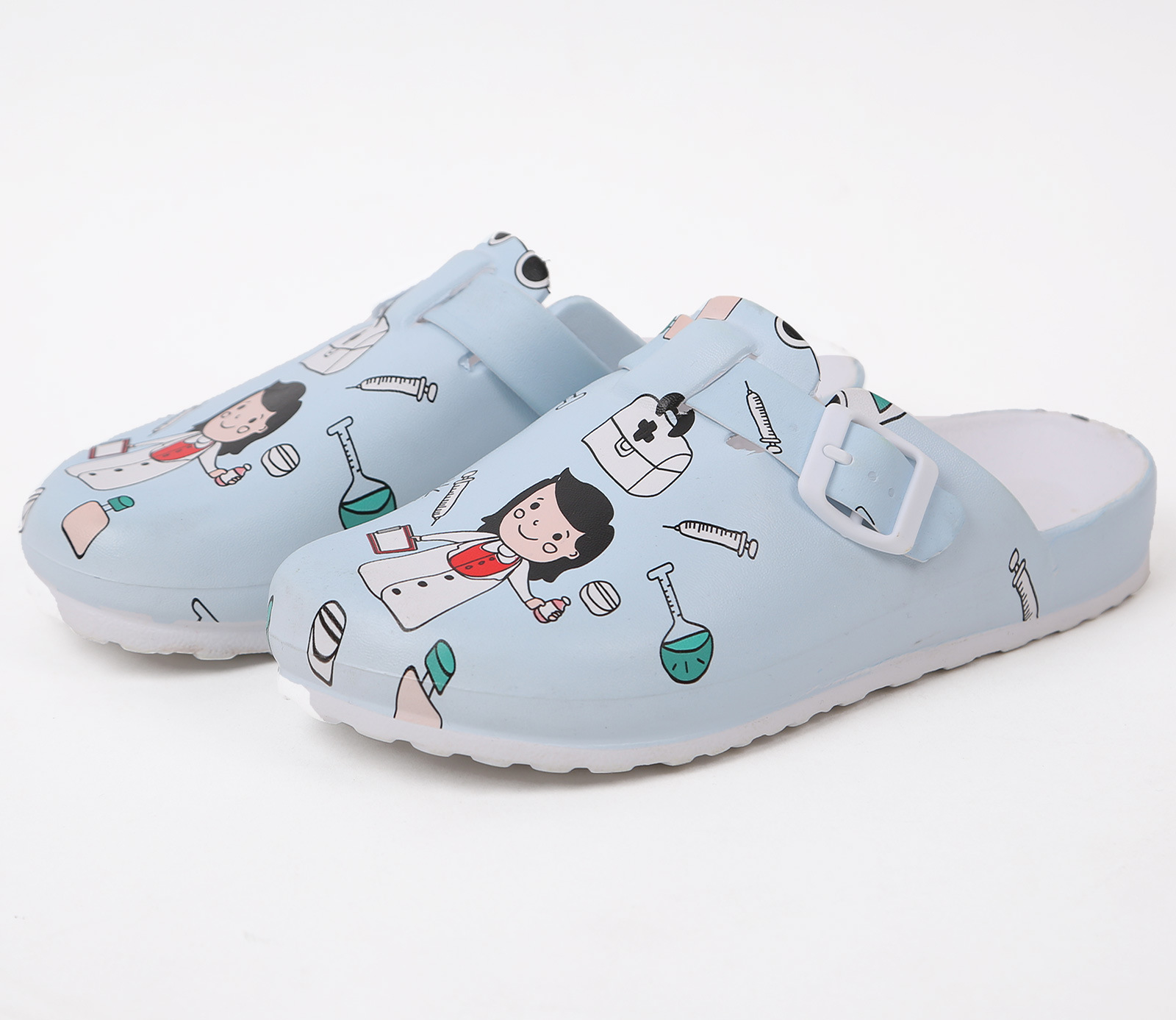 Fashion Beautiful Printing Ladies Nurse Clog Shoes Cheap Gardening Clog Slippers for Women 2024