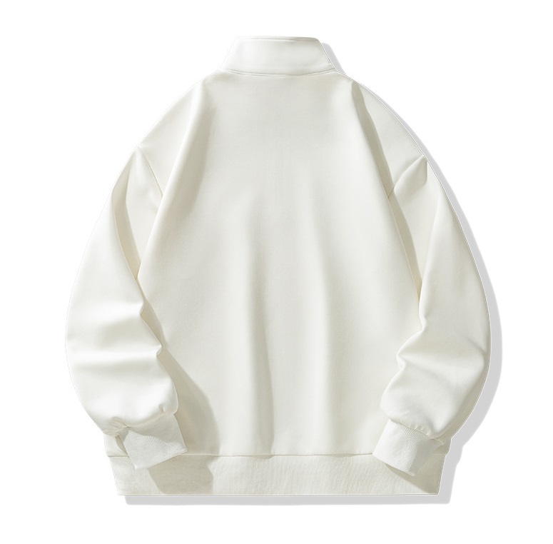 Men'S Stand-Up Collar Sweater Pullover Sweatshirt Zip Collar Custom Design Zip Neck Hoodies For Men