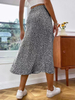 Floral Split Mini Skirt Sexy Waist A Swing Bag Hip Skirt Hot Girl Long Skirt