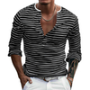 Men's Long Sleeve Striped Shirt Business Casual Shirts Cotton Fabric Formal Office Shirts For Men