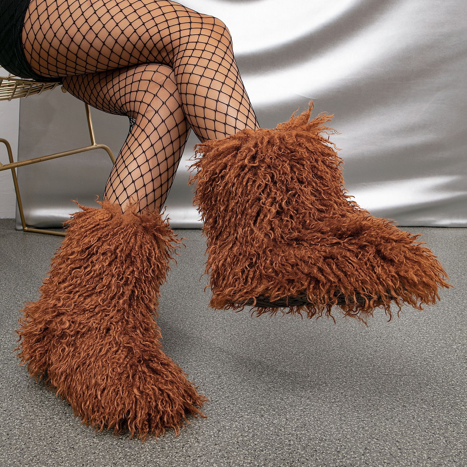 Wholesale Fashion Winter Cute Fluffy Snow Boots Faux Fur Snow Boots Women