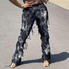 Women Stretch Latest Trendy High Street Tie Dye Baggy Pants With Ripped Fringe Design Chic Y2k Pants Women Streetwear