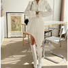 Long Sleeve Blazer Pocket Pleated Ladies 2 Piece Skirt Set Plus Size