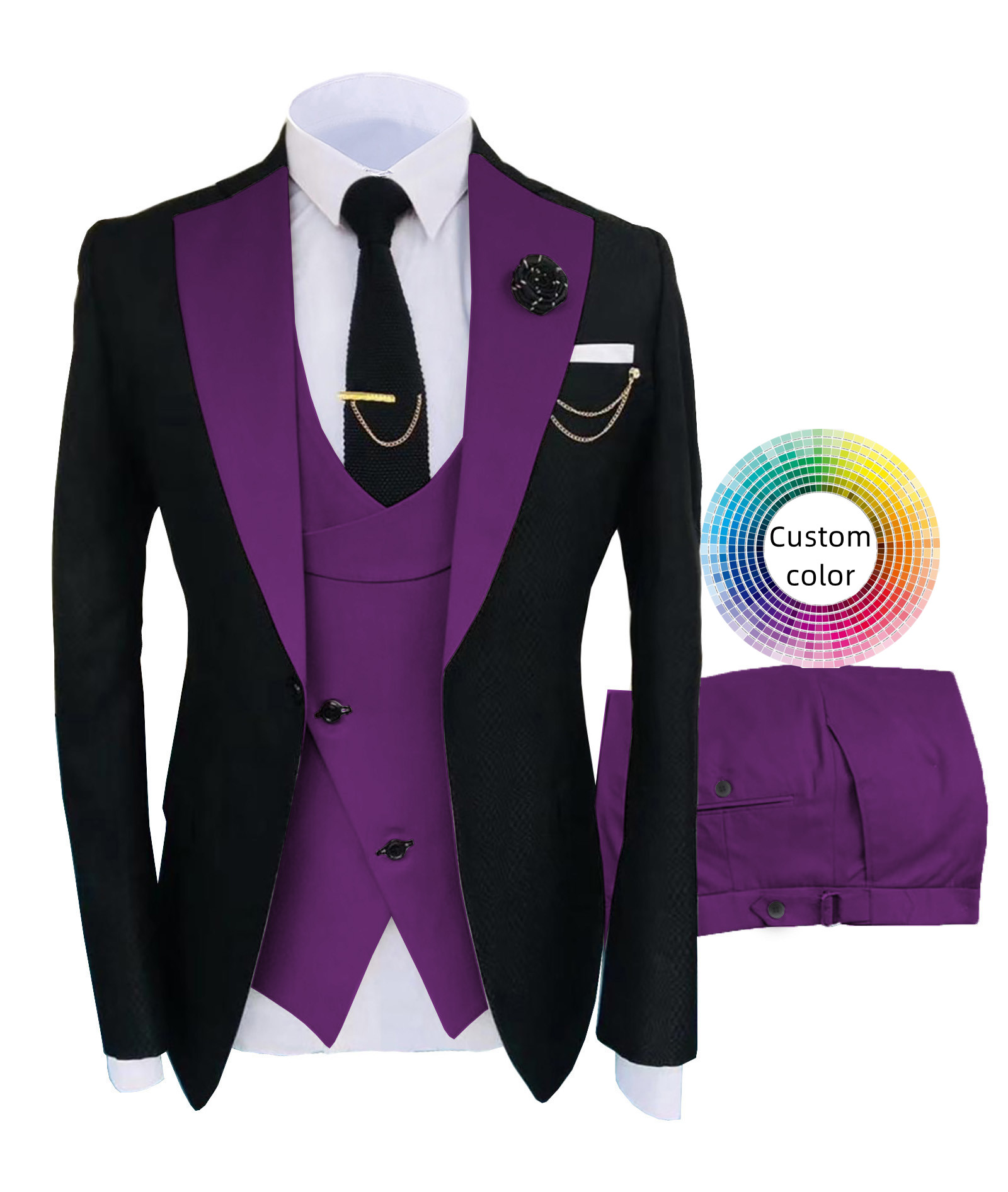 Custom Printing Logo Fashion Wedding Suits Sets For Men Turkish Mens Suits