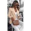 Wholesale Customised Long Sleeve Double Breasted Solid Colour Standing Collar Small Suit