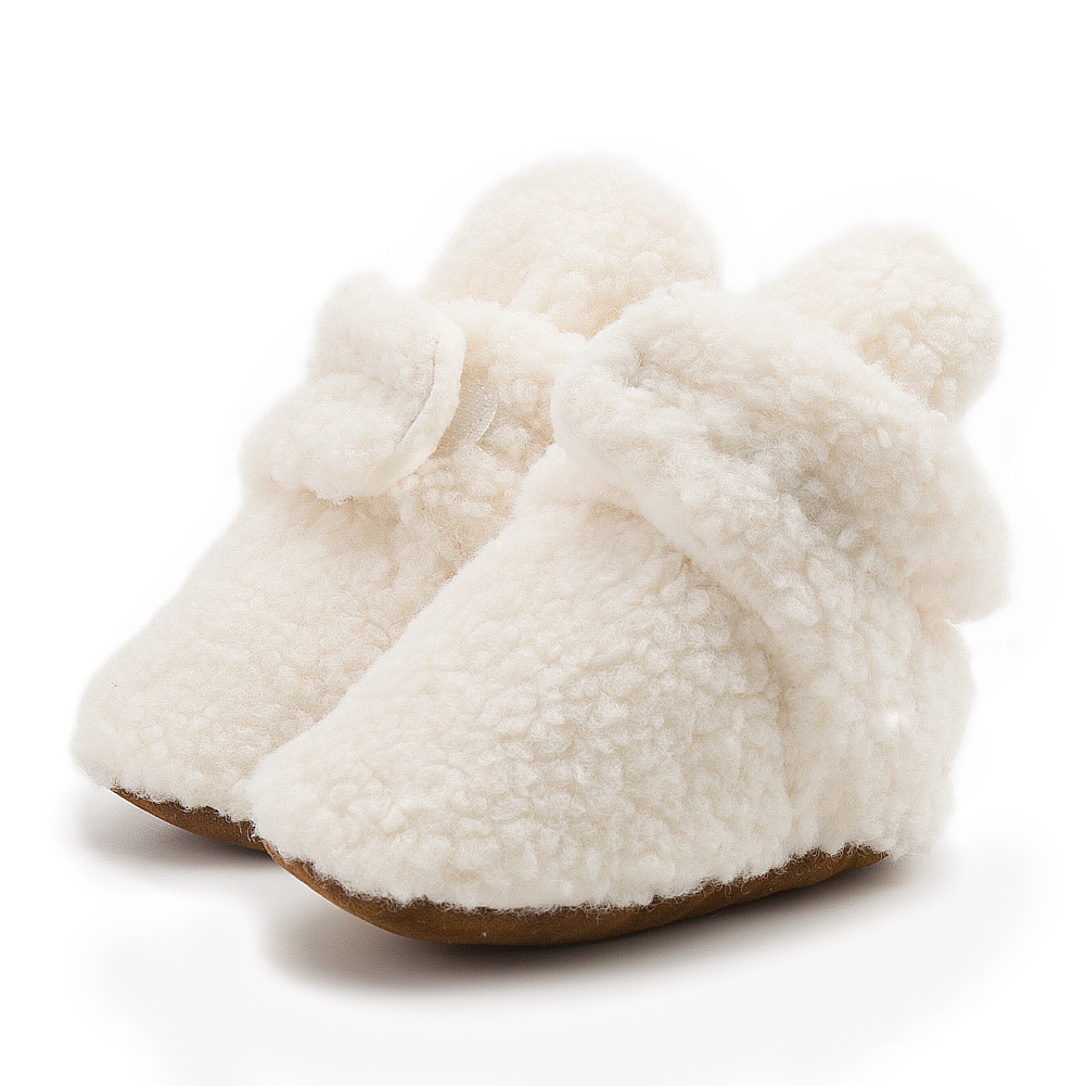 Cute Girs Brown Red Plush Wram Slippers Fur Toddler Kids Baby Slides Sandals for Winter