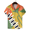  Personality Designer Short Sleeve Shirt Full Printed Collared Shirt for Men