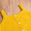 Kids Girls Summer Clothes Sets Sleeveless Button Tops +bowknot Belt Shorts 2pcs Suit Kids Baby Girl Sunflower Clothes