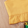 Summer Cute Baby Girl Clothing Ruffle Sling Tops Vest Bow Sunflower Printed Shorts Toddler Girls 2pcs Flower Shorts Set