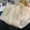 Women Summer A-Line Pink Skirt Femme Stretch High Waist Women Boho Summer Long Solid Skirt