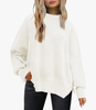 Women S Round Neck Bat Sleeve Sweater