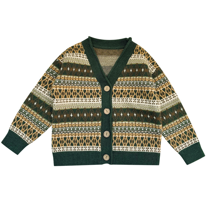 Ribbed Party Dress Casual Girls Baby Sweaters Cardigan Sweater