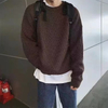Men Autumn Solid Color Wool Sweaters Slim Fit Men Street Wear Clothes Knitted Sweater Men Pullovers