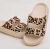 Summer Thick Bottom EVA Leopard Adjustable Two-button Trample Soft Cool Sports Slippers Outdoor Fashion House Slippers for Women
