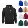 Men's Fashion Oversize Cotton Hoodie Custom Logo Embroidery Long Sleeve Pullover with Zipper 