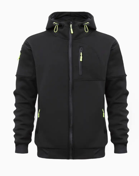 Men's Fashion Oversize Cotton Hoodie Custom Logo Embroidery Long Sleeve Pullover with Zipper 