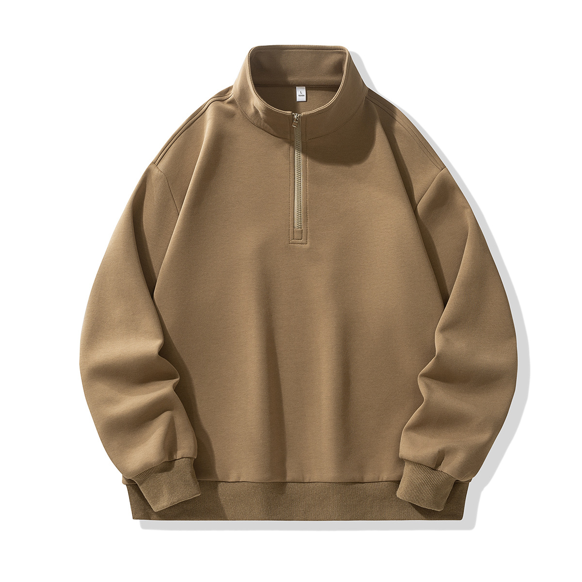 Men'S Stand-Up Collar Sweater Pullover Sweatshirt Zip Collar Custom Design Zip Neck Hoodies For Men