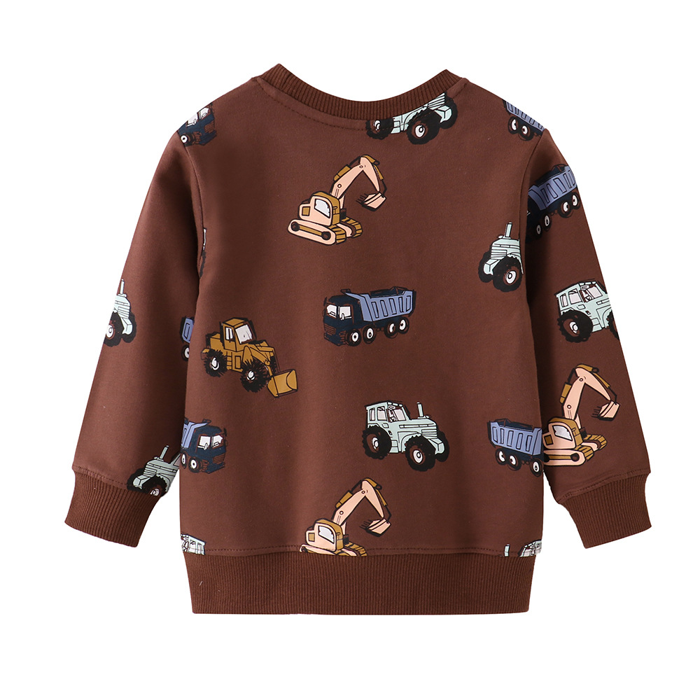 New Design Printed Kids Hoodies Cotton Crew neck Children Boys French Terry Sweatshirt