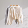 Custom Logo Womens Sweatshirts Cotton Half Zip Up Stand Collar Panels Design Hoodie&Sweatshirt