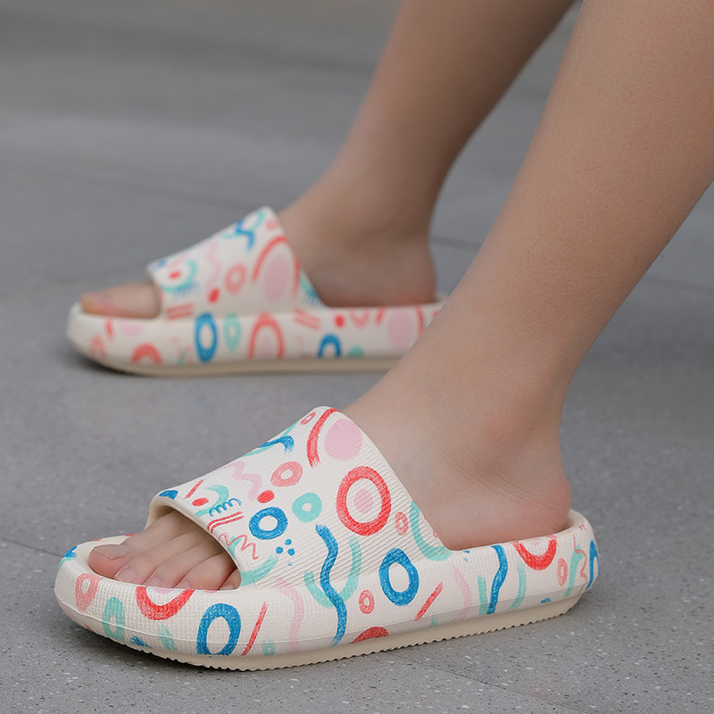 EVA Slippers Home Thick Sole Printed Slippers Mute Cloud EVA Indoor Outdoor Slippers