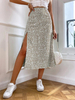 Floral Split Mini Skirt Sexy Waist A Swing Bag Hip Skirt Hot Girl Long Skirt