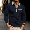 Men Full Sleeve Solid Color Polo Shirt